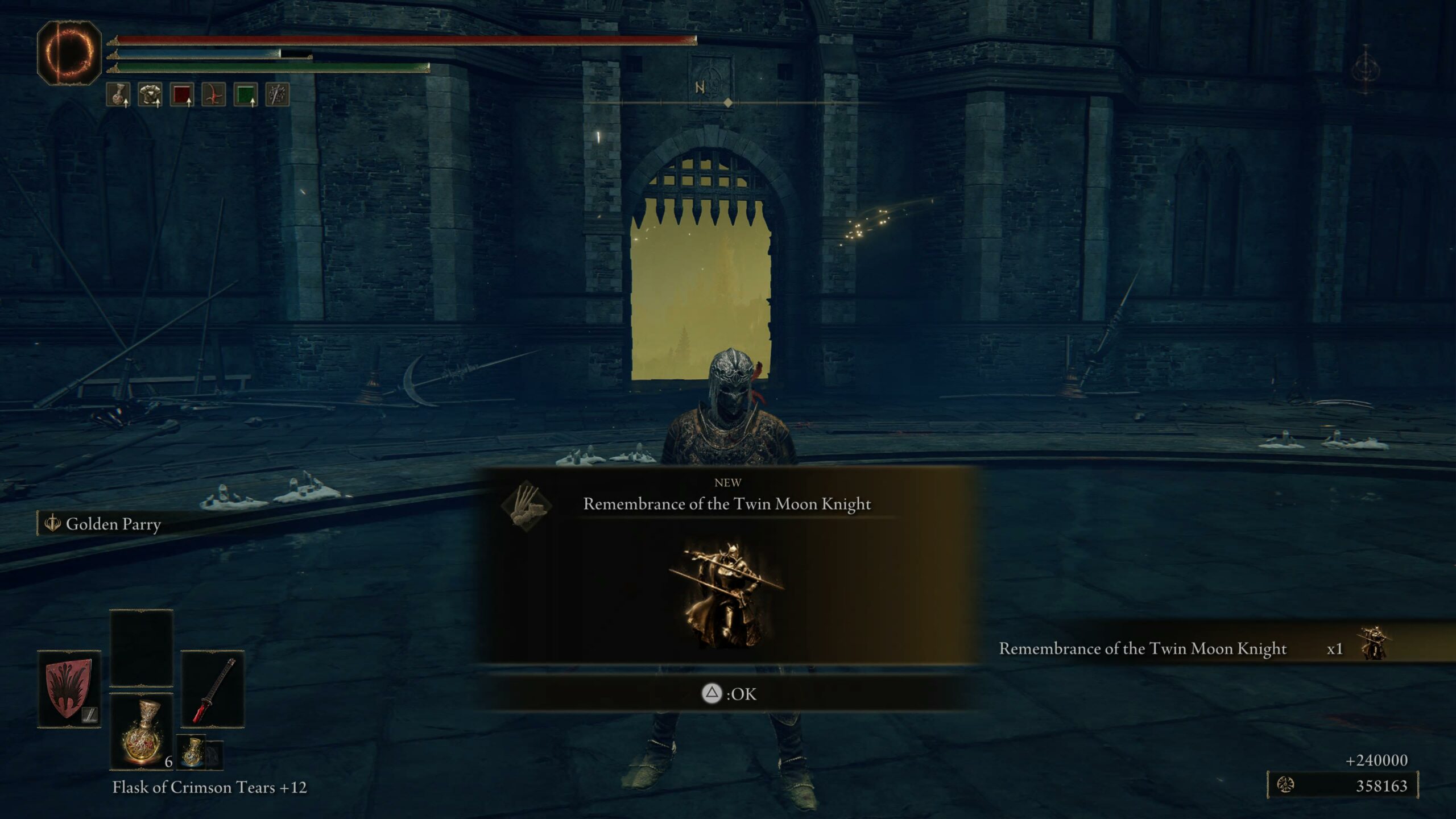 elden ring shadow of the erdtree rellana boss guide how to beat - rellana remembrance pops on screen after she dies