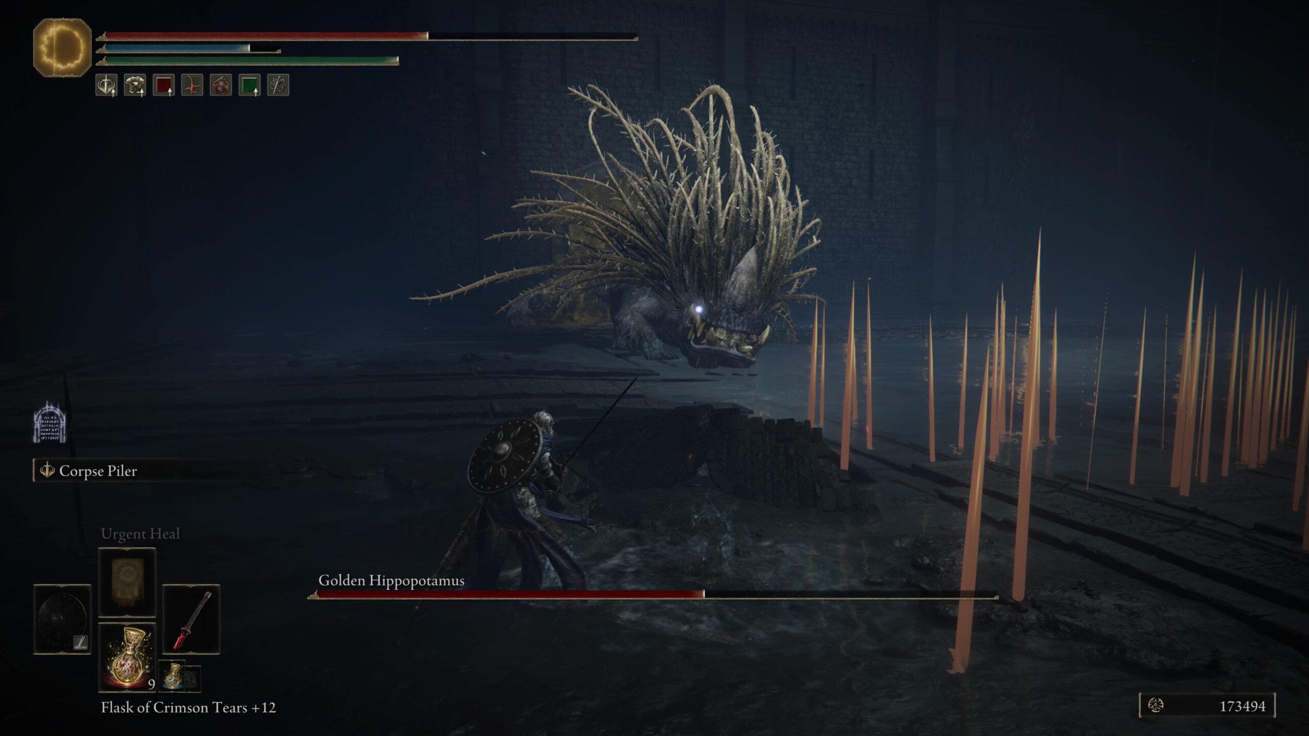elden ring golden hippo boss guide how to beat - a large hippo fires spines