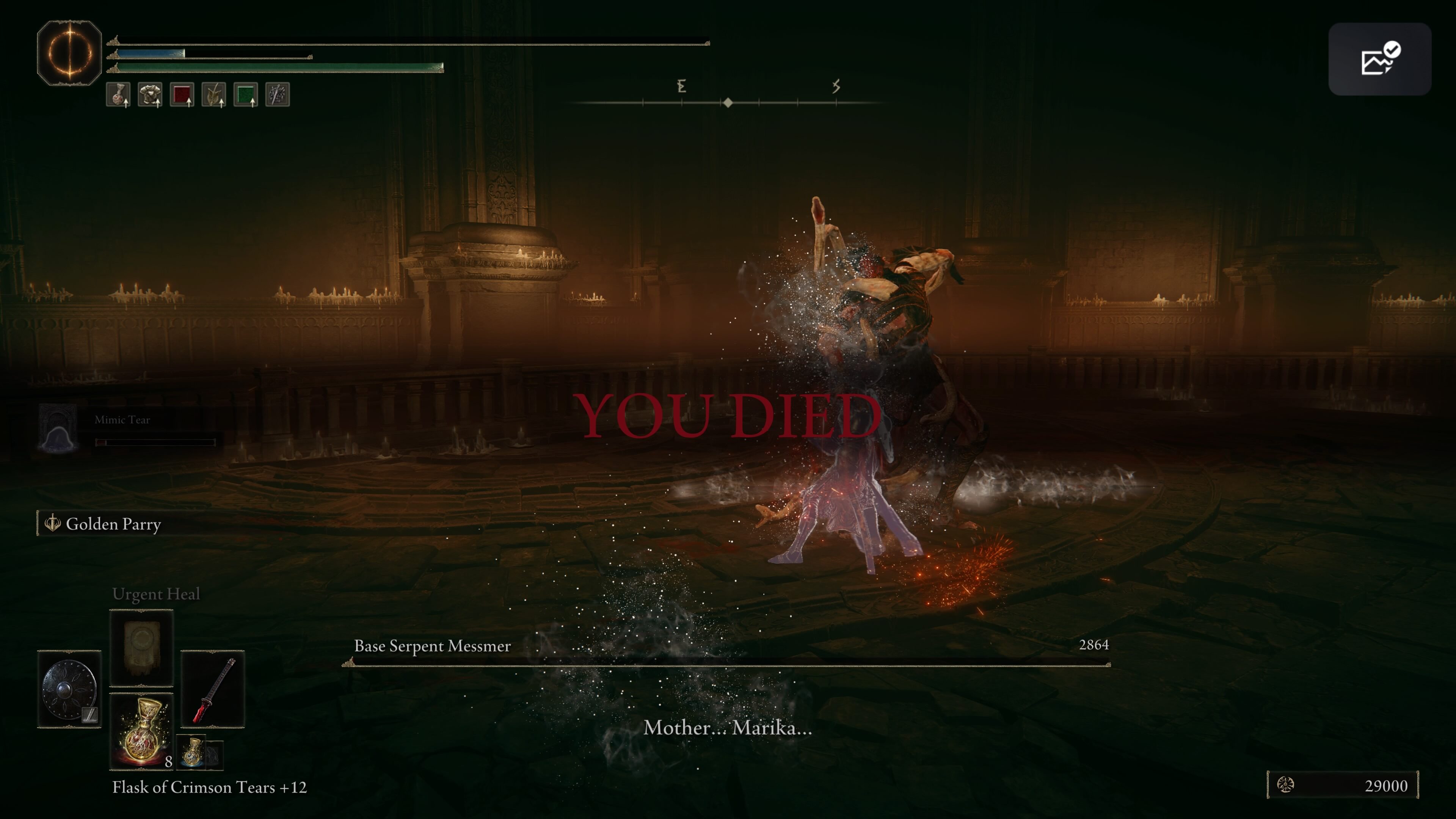 elden ring shadow of the erdtree messmer boss guide base serpent how to beat - messmer dies after killing our character