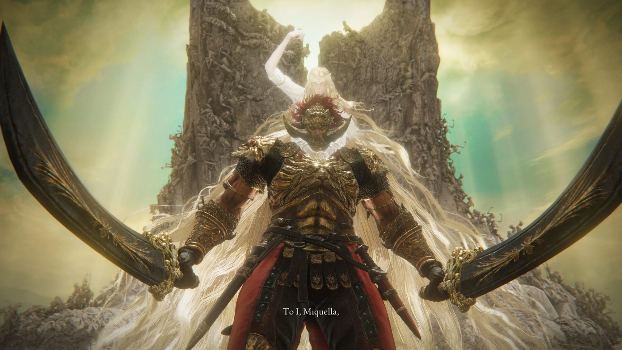 elden ring shadow of the erdtree how to beat radahn, consort of miquella - radahn stands posing with miquella on his shoulders