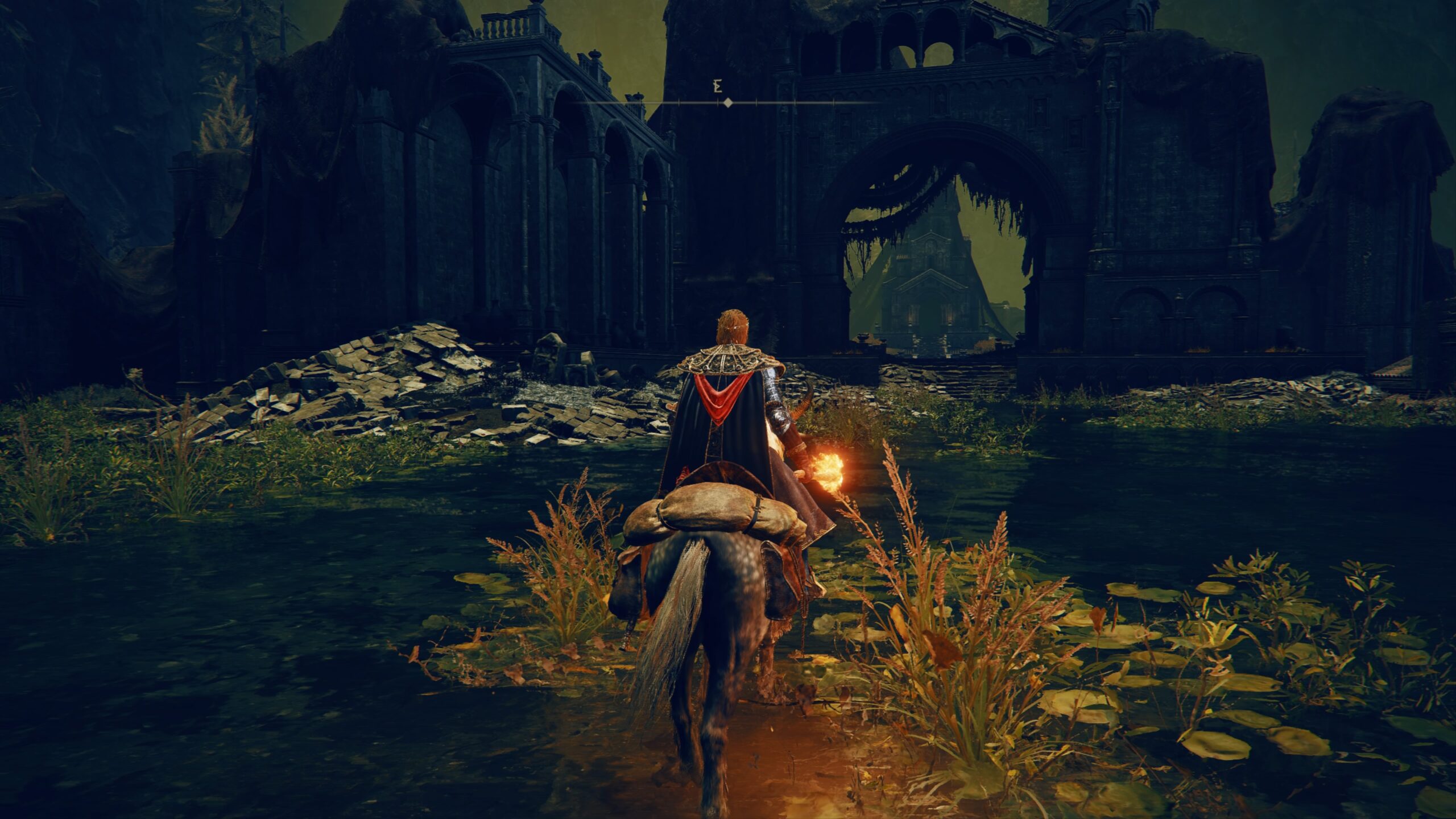 elden ring shadow of the erdtree sword of light - our character rides a horse to the ruins