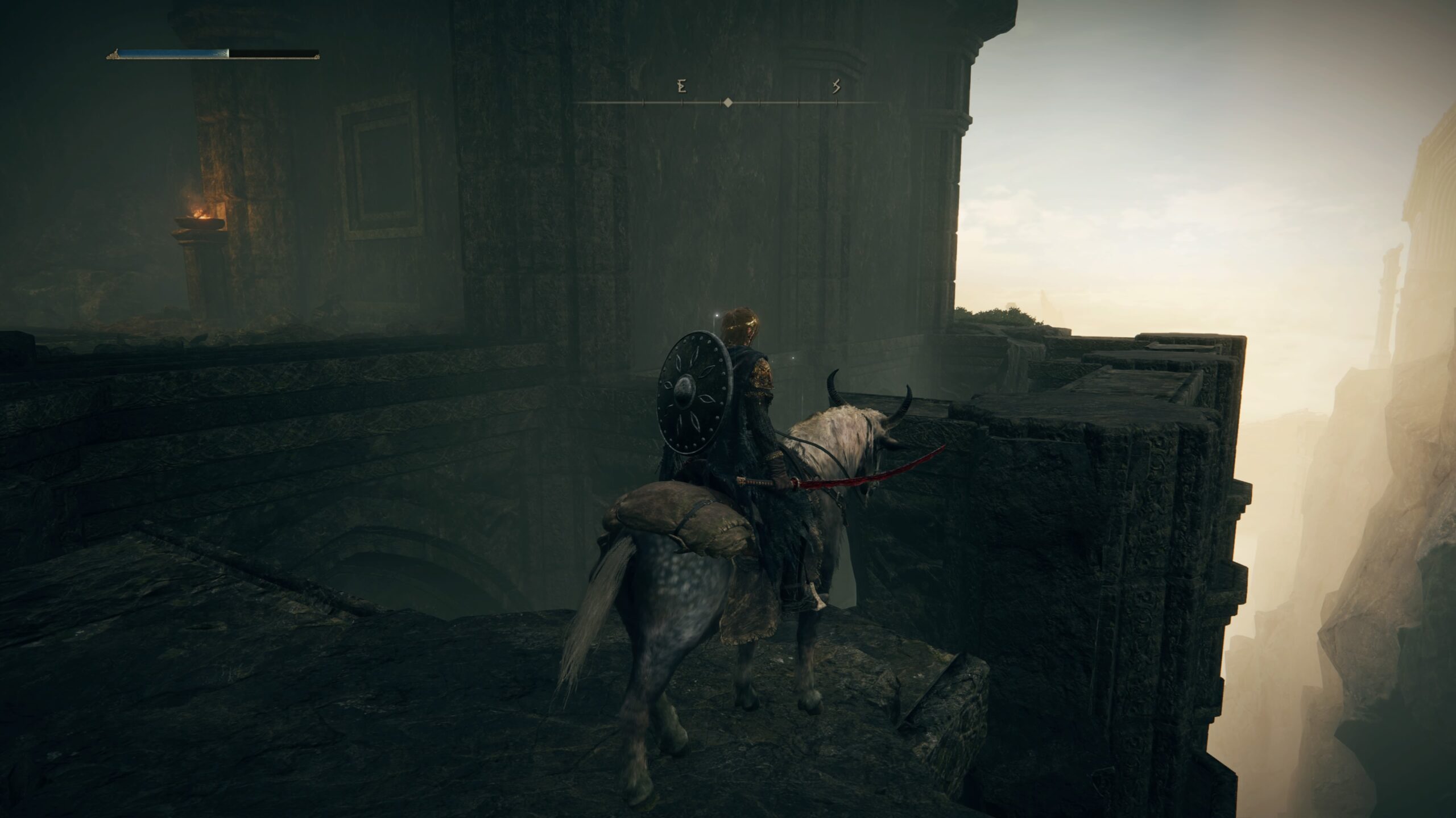 elden ring shadow of the erdtree how to get talisman of all crucibles- our character walks on a ledge