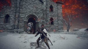 elden ring where to find rivers of blood - a woman knight holds a blood red sword