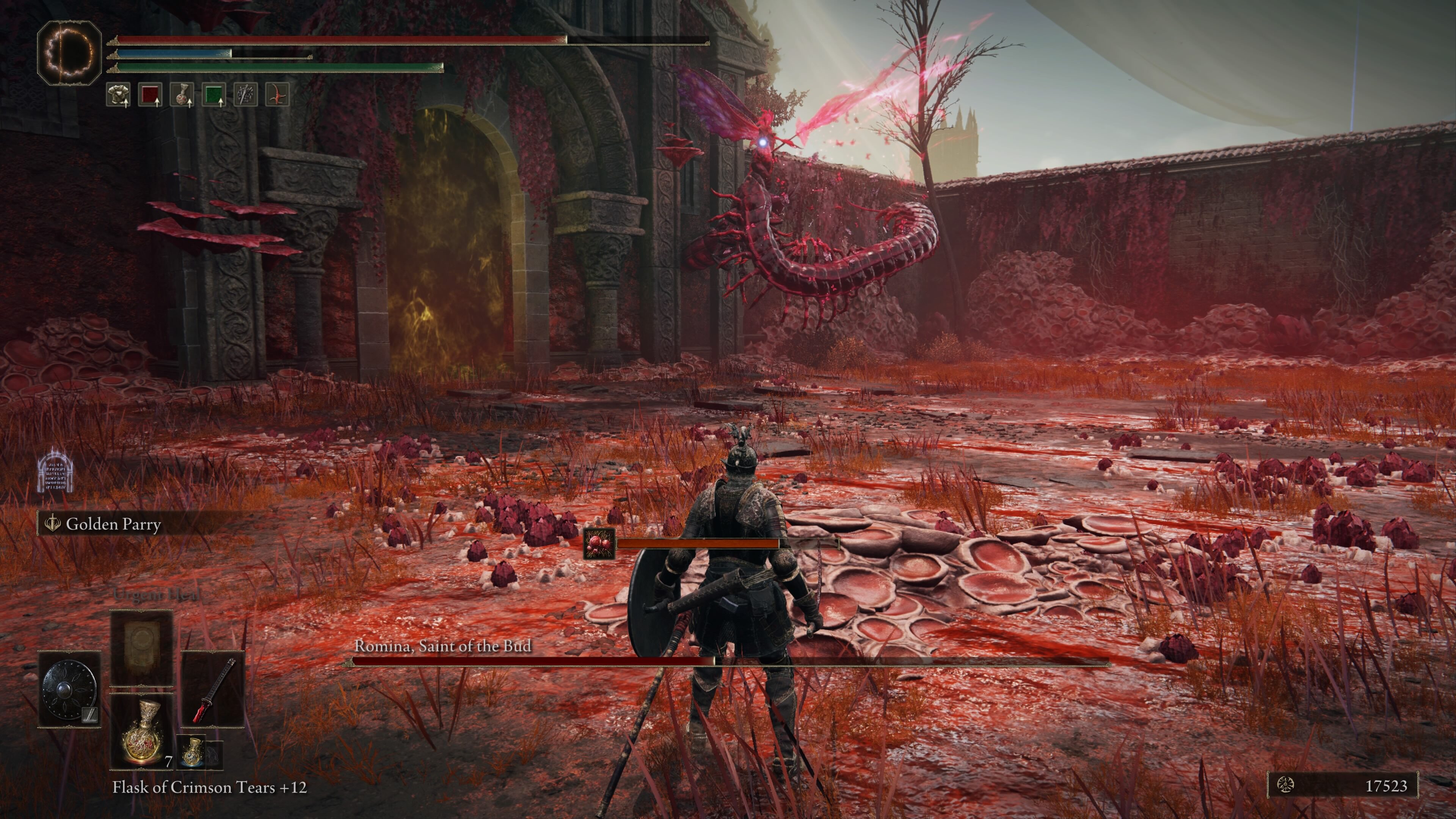 elden ring shadow of the erdtree how to beat romina saint of the bud - romina prepares to attack our character