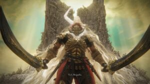elden ring shadow of the erdtree how to beat radahn, consort of miquella - radahn stands posing with miquella on his shoulders