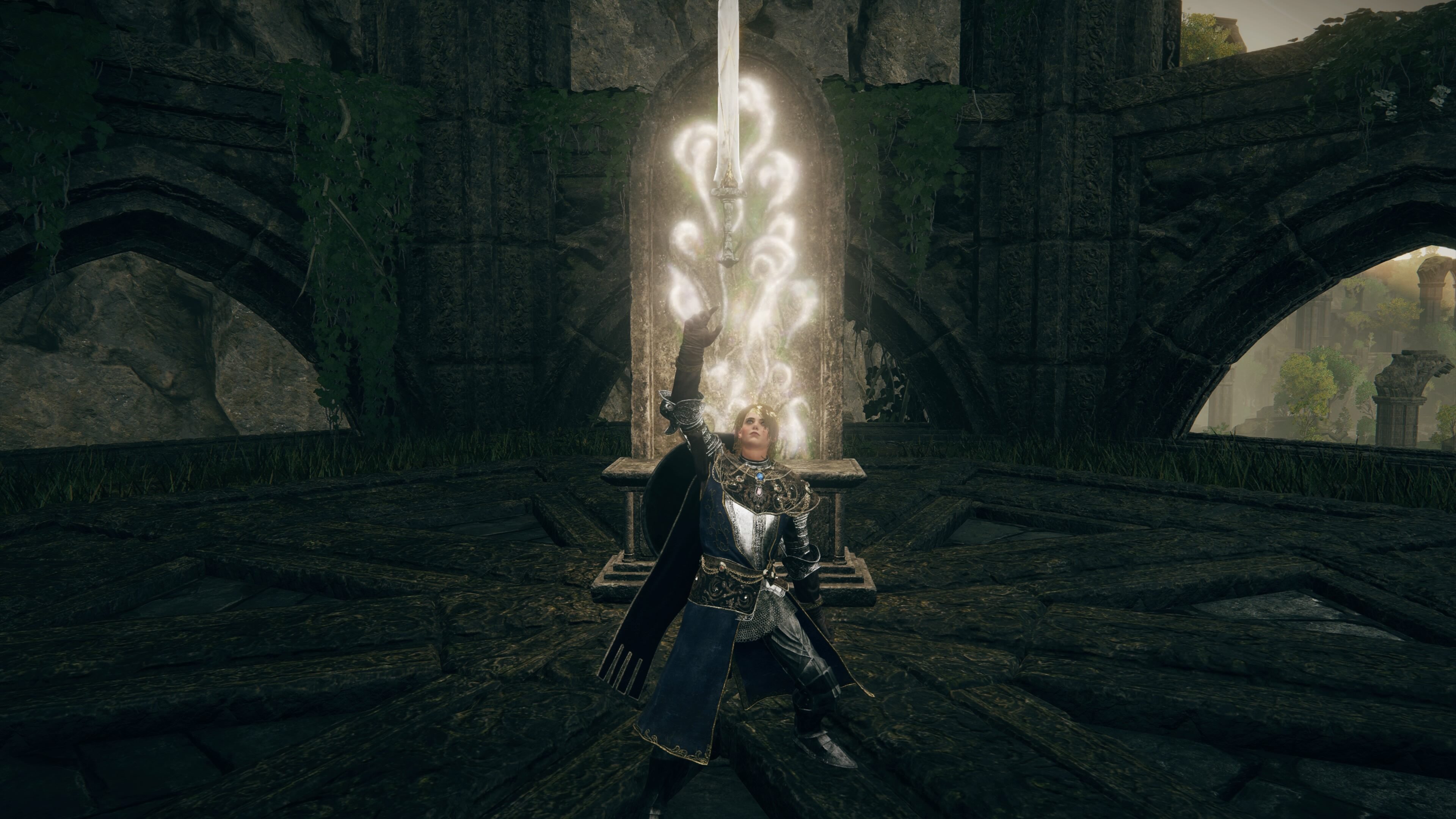 elden ring shadow of the erdtree how to get sword of light - our characters holds the sword with holy light