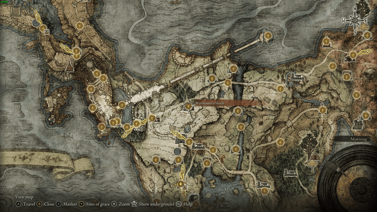 Elden Ring Colosseum Locations - a fast travel point shown in elden ring's map