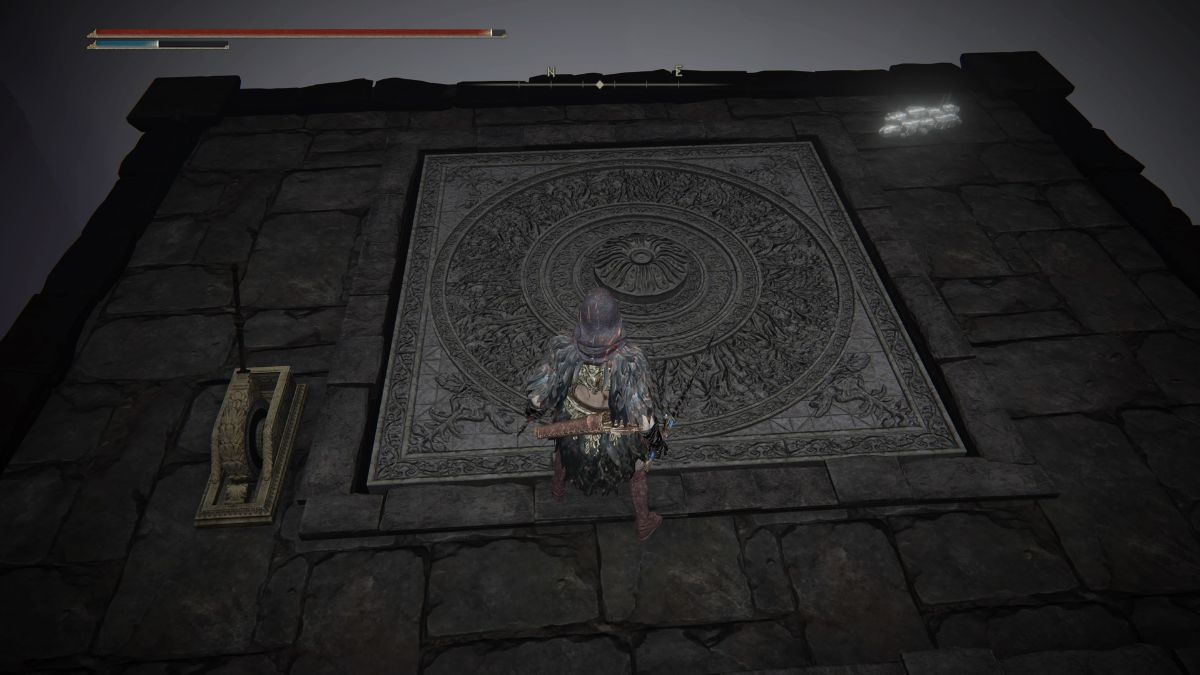 Elden Ring Shadow of the Erdtree Finger Ruins of Dheo - Player stepping onto elevator