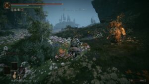 Elden Ring Shadow of the Erdtree Finger Ruins of Dheo - Player riding horse across field