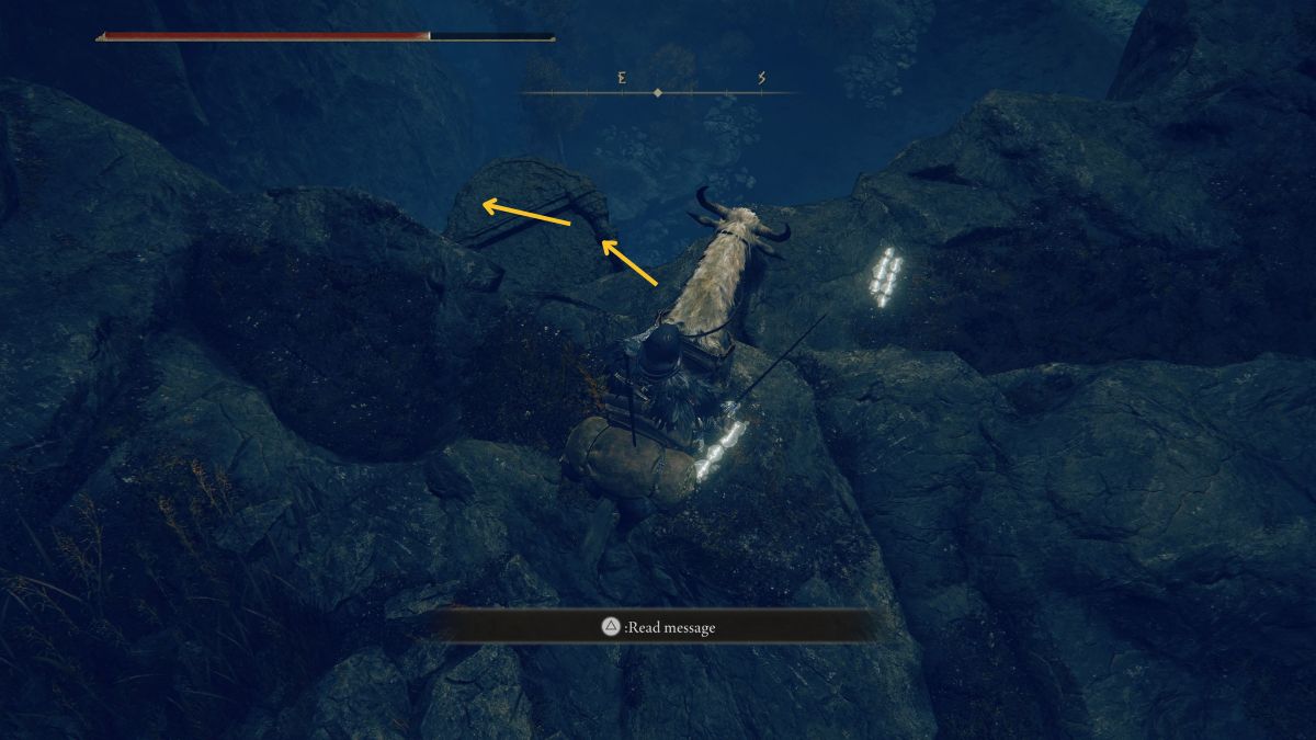 Elden Ring Shadow of the Erdtree Rakshasa's Great Katana - Player standing on ledge overlooking gravestones