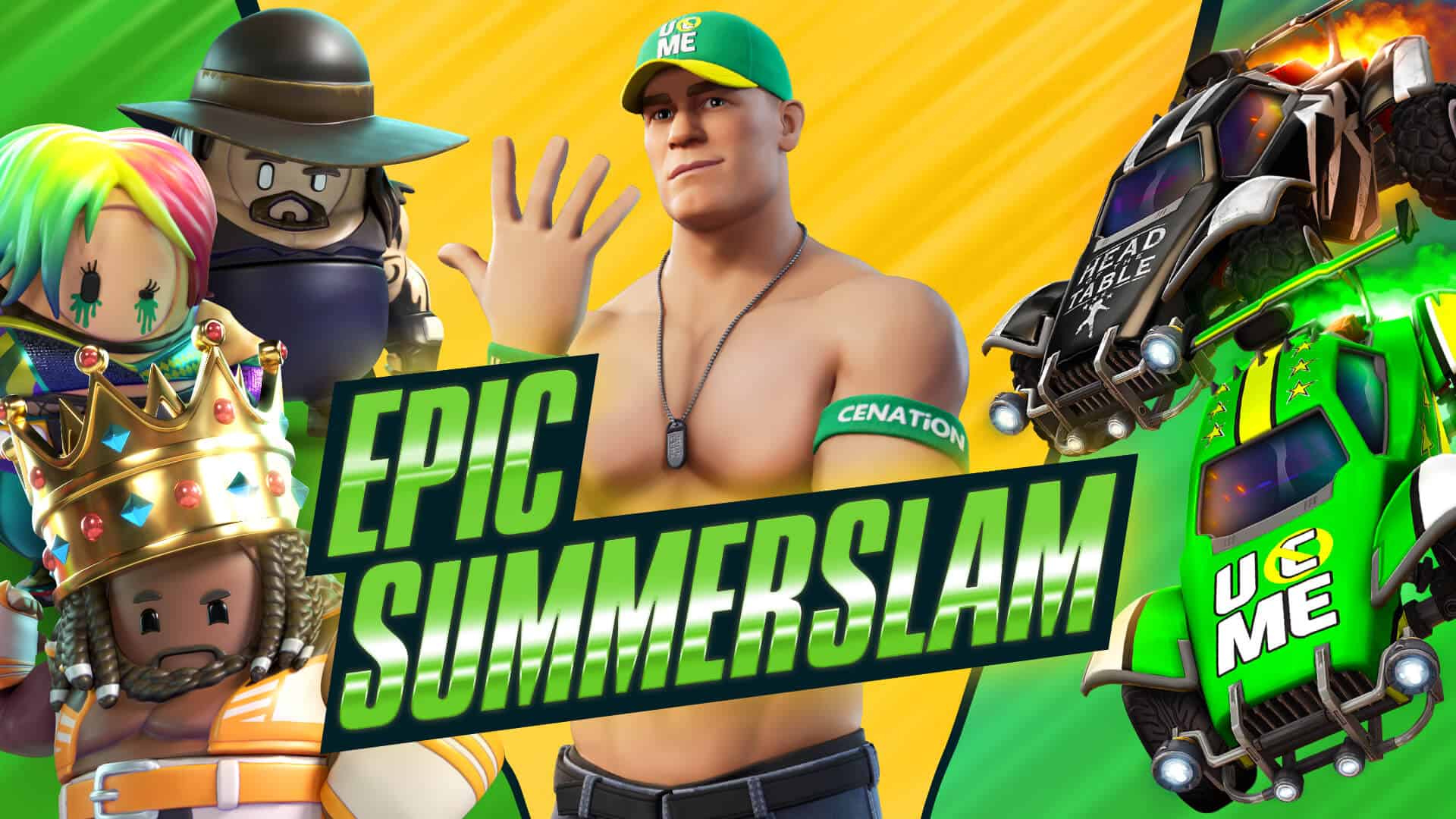 Epic SummerSlam Fortnite Fall Guys Rocket League