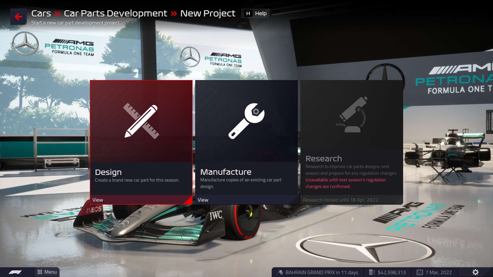 F1 Manager 22 Car Part Development Research