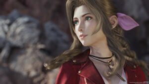 FF7 Rebirth max level and level cap explained: Aerith looking surprised.