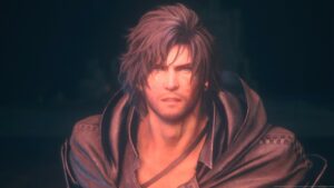 How to call chocobo in Final Fantasy 16: Clive lit up by flames.