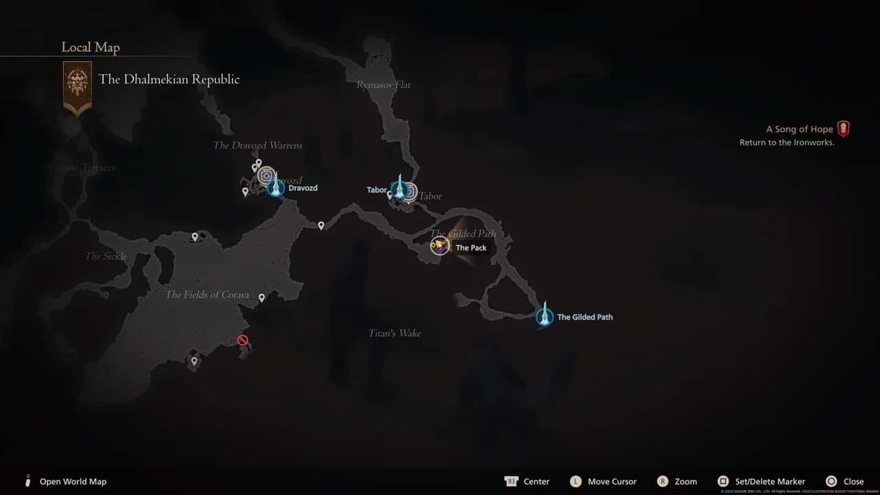 Final Fantasy 16 Notorious Marks locations: The Pack location on map.