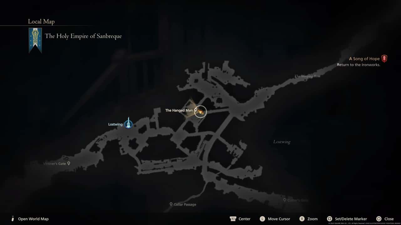 Final Fantasy 16 Orchestrion Roll locations: Histoire Orchestrion Roll location on map.