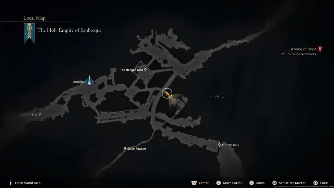 Final Fantasy 16 Notorious Marks locations: Holy Trumpitour location on map.