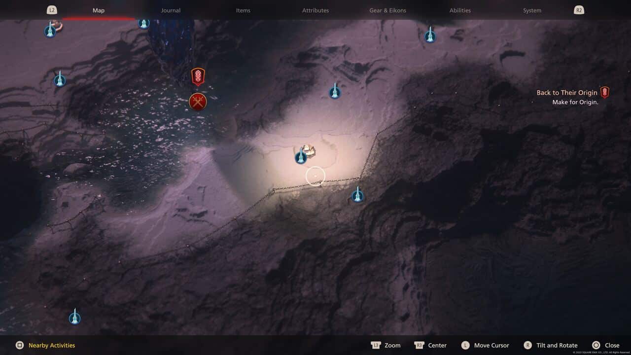 Final Fantasy 16 Obelisk locations: Waloed on map.