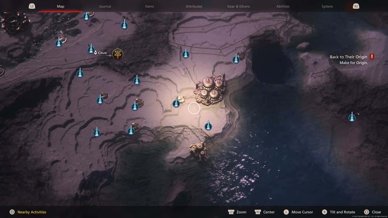 Final Fantasy 16 Obelisk locations: Dhalmekia on map.