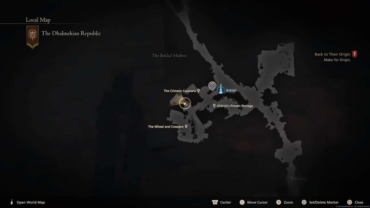 Final Fantasy 16 Orchestrion Roll locations: Sand and Stone Orchestrion Roll location on map.