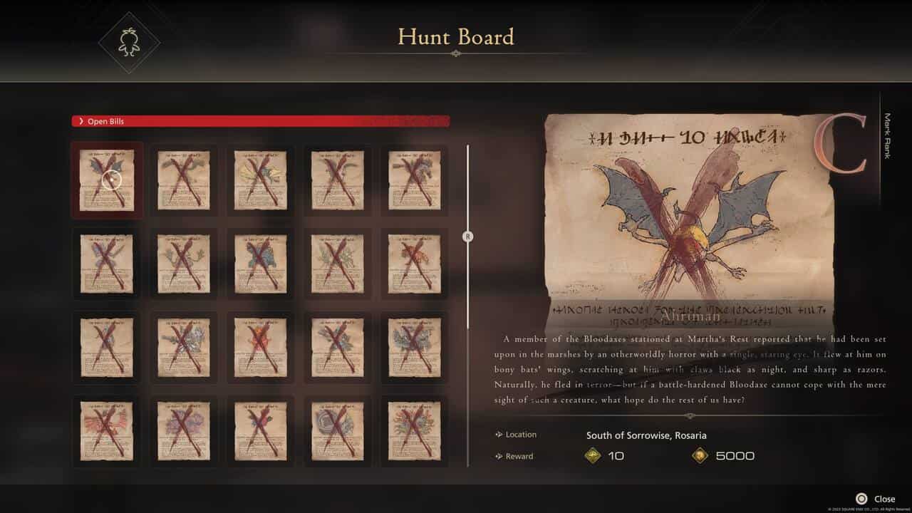 How to get gil fast in Final Fantasy 16: Hunt Board in The Hideaway.