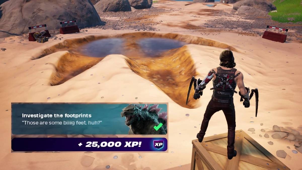 Godzilla's footprint Monsterverse Quest in Fortnite