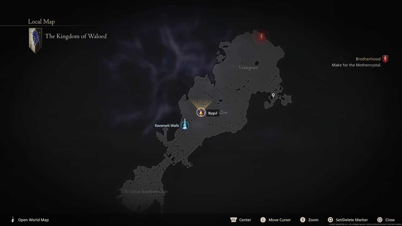 Final Fantasy 16 Notorious Marks locations: Bygul location on map.