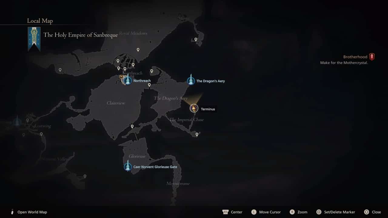 Final Fantasy 16 Notorious Marks locations: Terminus location on map.