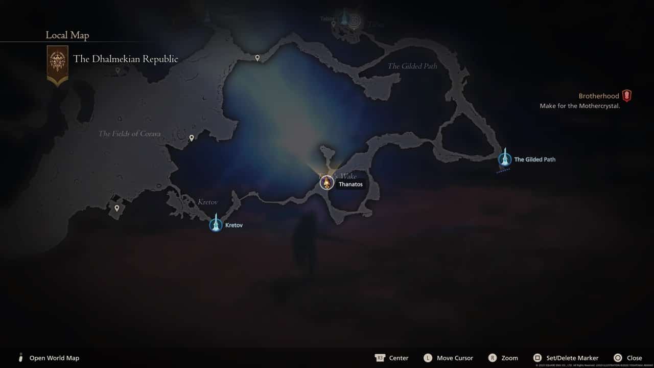 Final Fantasy 16 Notorious Marks locations: Thanatos location on map.