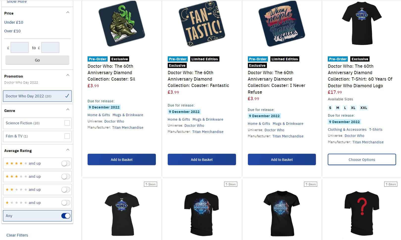 doctor who day 2022 forbidden planet merch 2