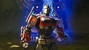 Fortnite Chapter 4 Season 3 battle pass and skins: Optimus Prime poses towards camera.