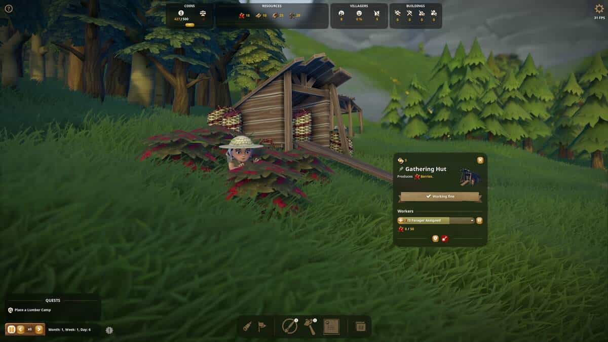 A character in a straw hat stands partially hidden in tall grass in Foundation