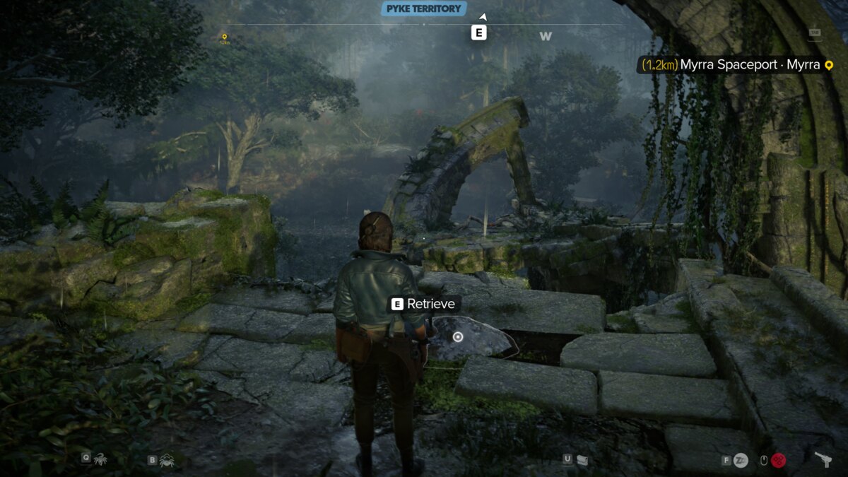 Star Wars Outlaws Nix Treasures: Kay exploring Akiva.