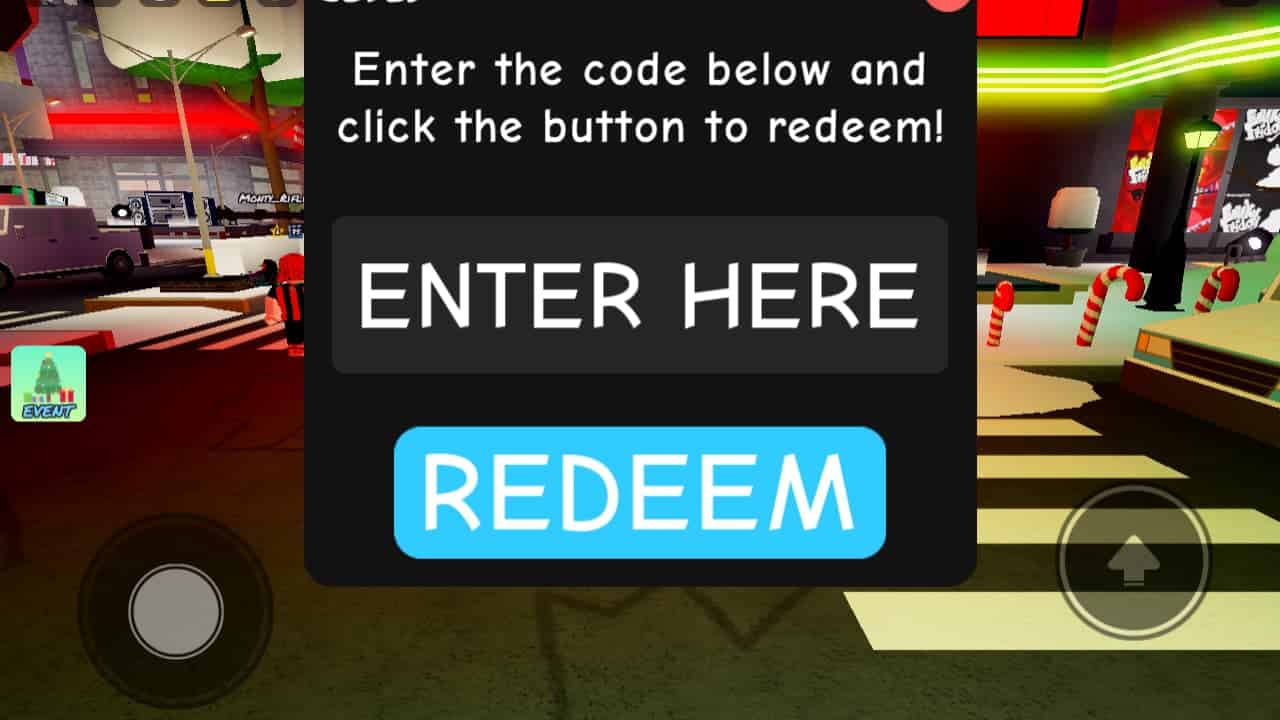 Funky Friday codes: Code redemption screen