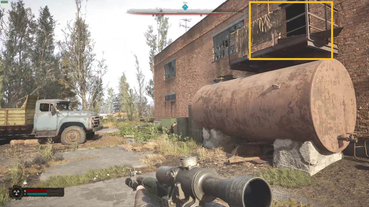 Best early game weapons in Stalker 2: Stalker exploring the Zone.