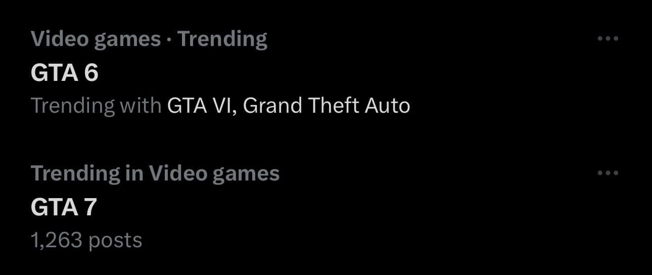 GTA 7 - screenshot thumbnail with GTA 6 isn't out yet.