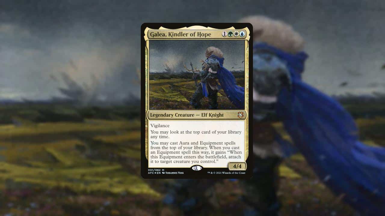 card image of galea kindler of hope wearing a blue cloak in magic the gathering
