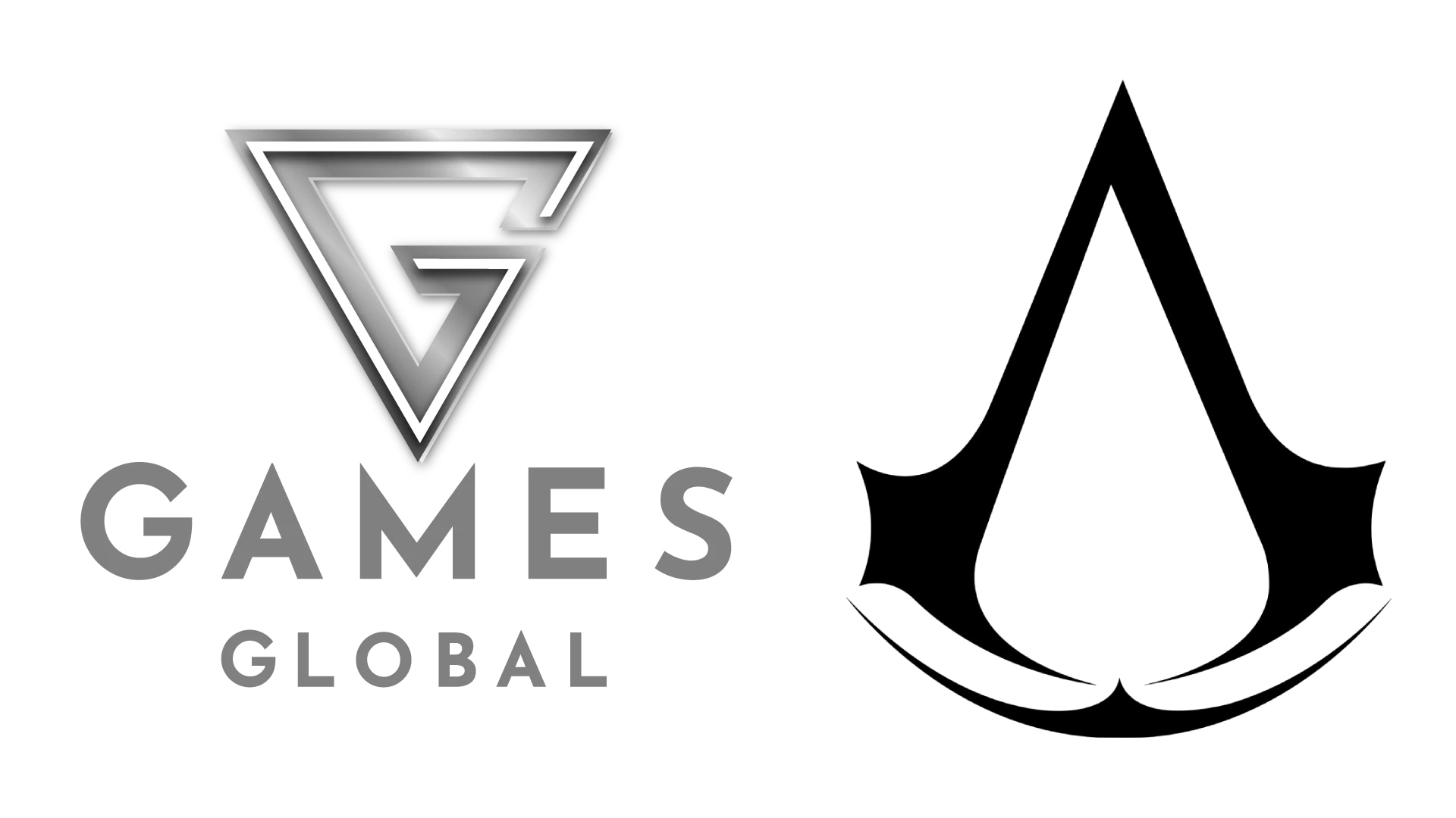 Partnership graphic showing the Games Global emblem next to the Assassin’s Creed symbol
