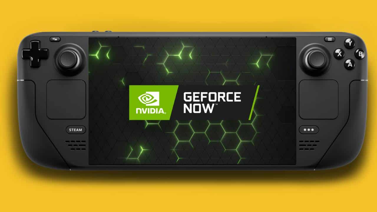 Steam Deck with GeForce Now image edited on top