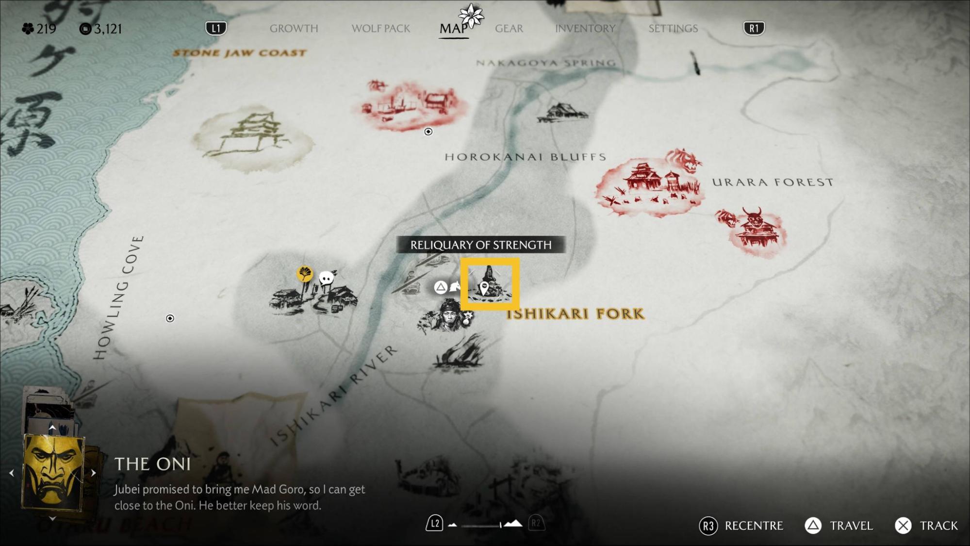 Ghost of Yotei map display highlighting 