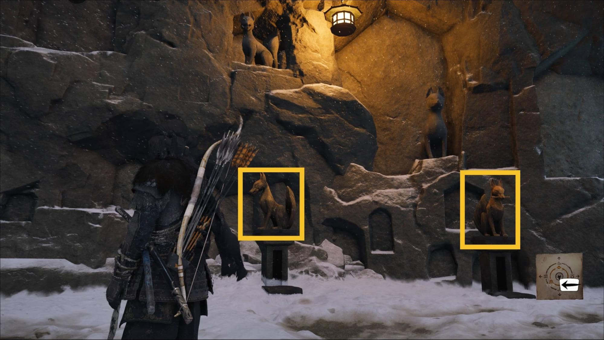 Ghost of Yotei Snow’s Blight Shrine fox positions
