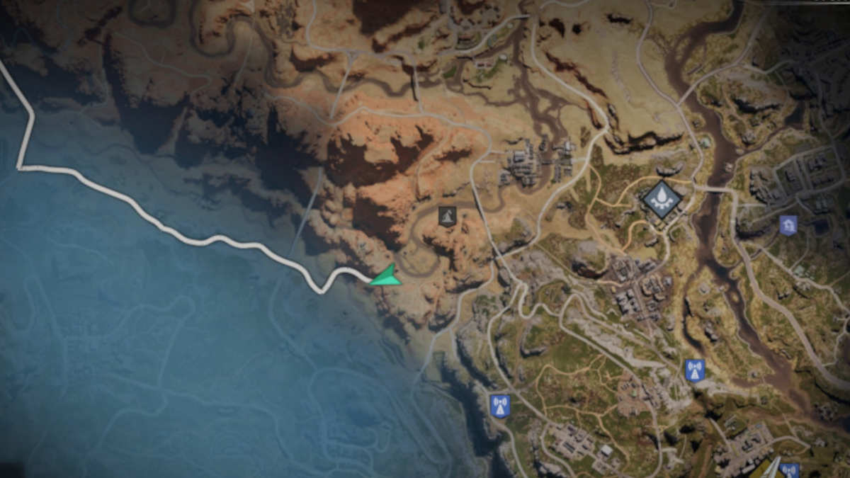 Gold Ore Location: Map of the red sands area on Once Human