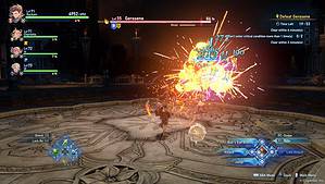 Rackam fighting a boss in Relink