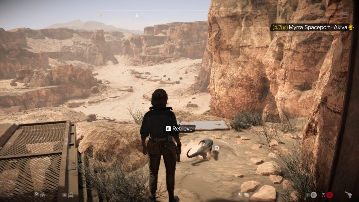Star Wars Outlaws Nix Treasures: Kay exploring Tatooine.