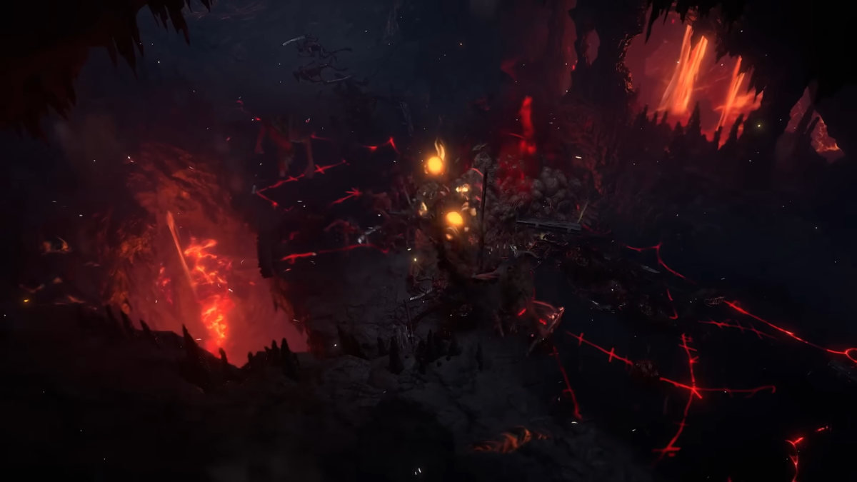 picture of fantasy hell from Diablo 4 game.