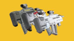 Helldivers 2 weapon customization: An image of three Liberator variants in the game. Image captured by VideoGamer.