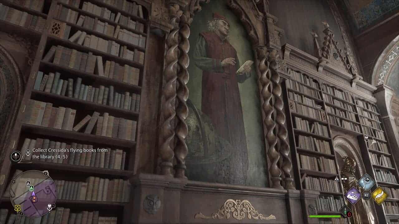 painting of a man in red frock at top of stairs in Hogwarts Legacy