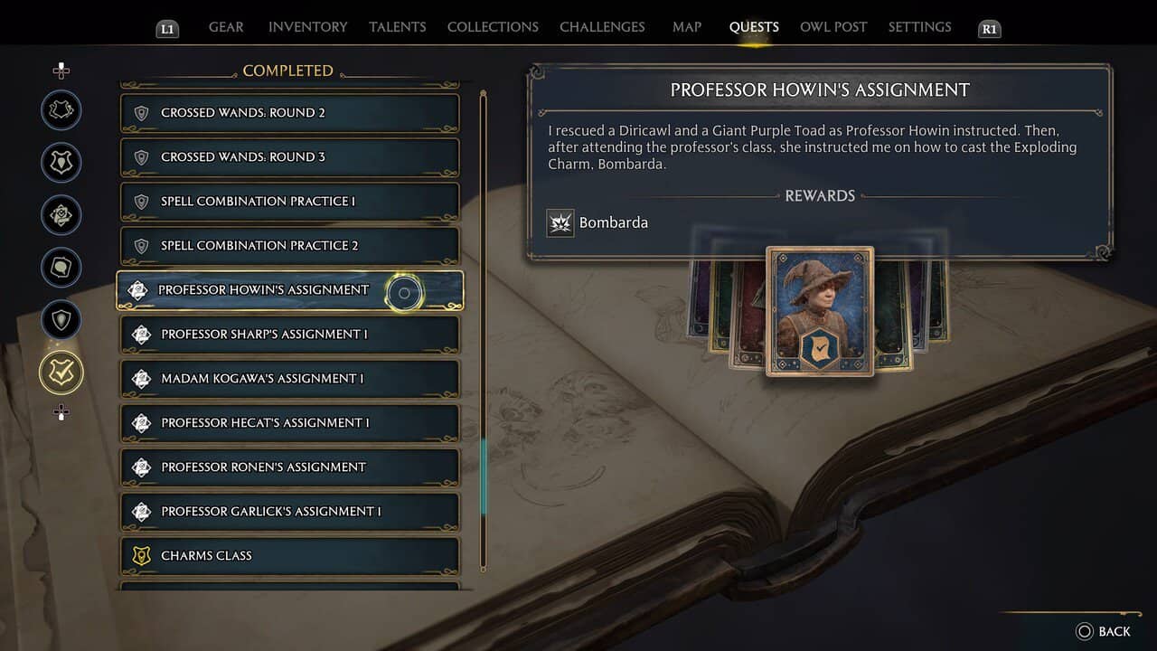 Hogwarts Legacy - Learning Bombarda during Professor Howin's Assignment