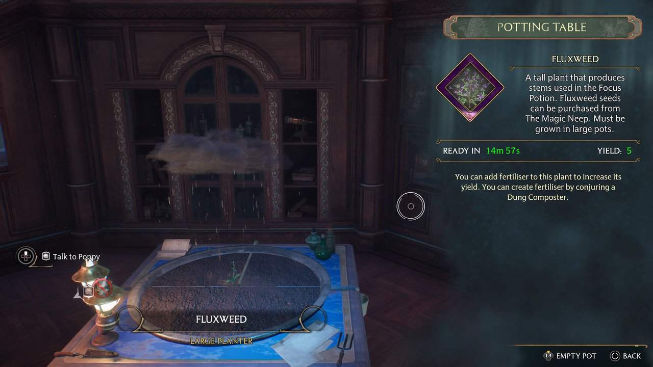 Growing Fluxweed Stem Hogwarts Legacy