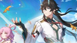 Two anime characters standing next to each other, announcing the Honkai Star Rail 1.3 release date.